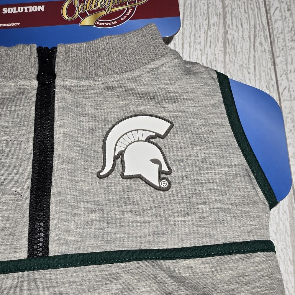NCAA Michigan State Spartans Dog Anxiety Shirt Calming Soothing Vest SMALL grey - Picture 4 of 9
